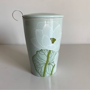 Tea Forte Sea Glass Floral tea tumbler with tea bags
